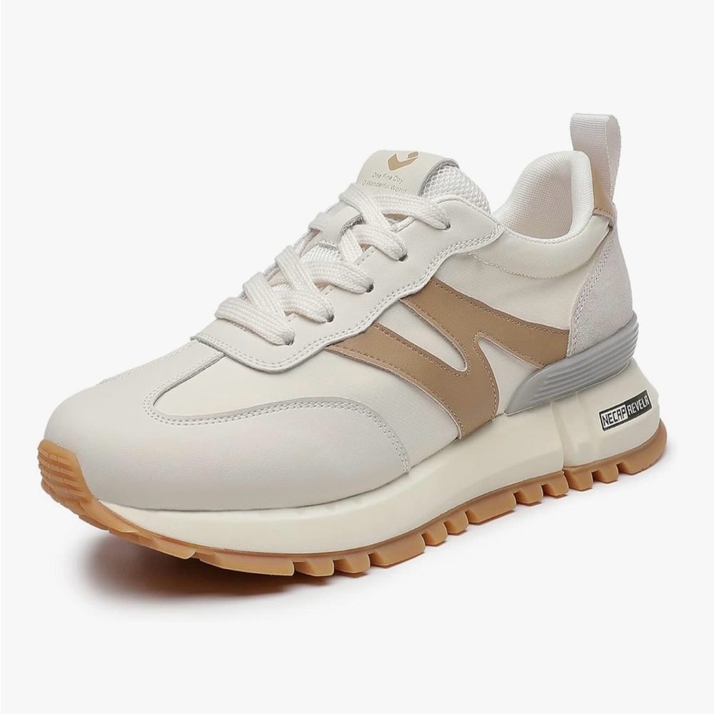 Women’s Neutral Beige & White Athletic Sneakers